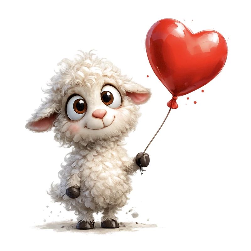 Lamm mit Herzballon