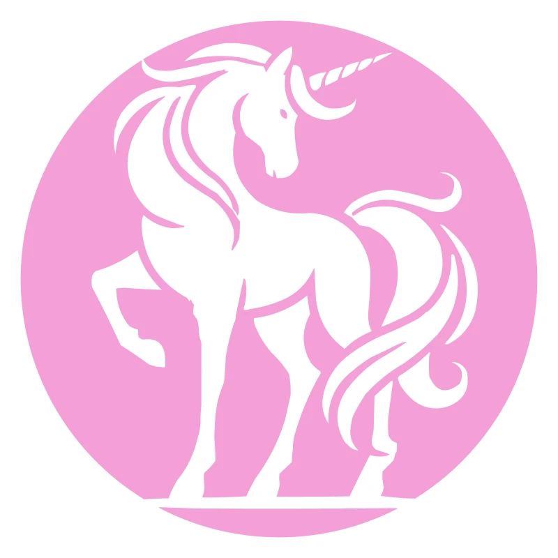 Rosa Einhorn Silhouette Kreis