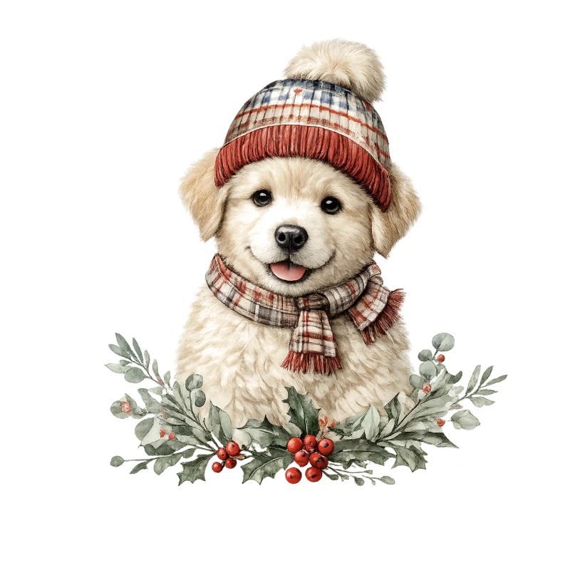 Winterpfote Hund mit Mütze