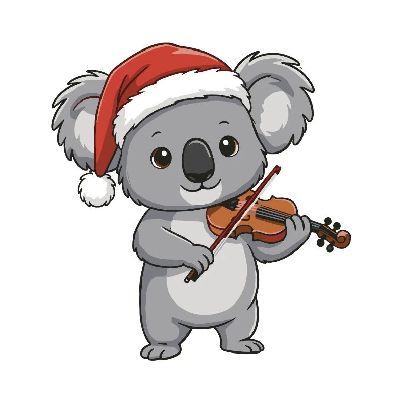 Weihnachts-Koalabär spielt Geigenkunst