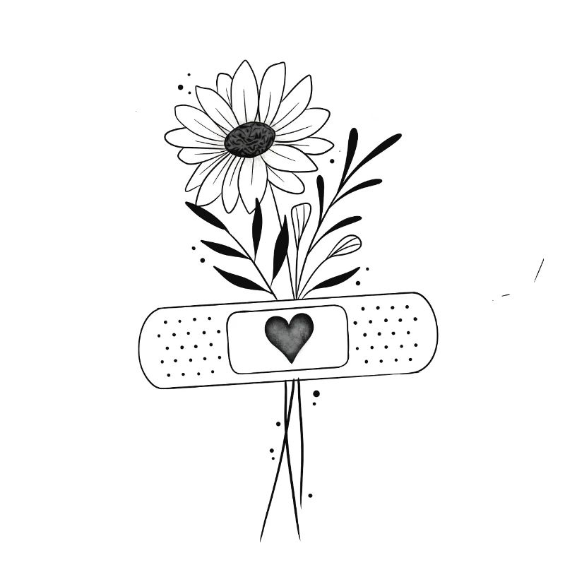 Gänseblümchenherz-Schleife