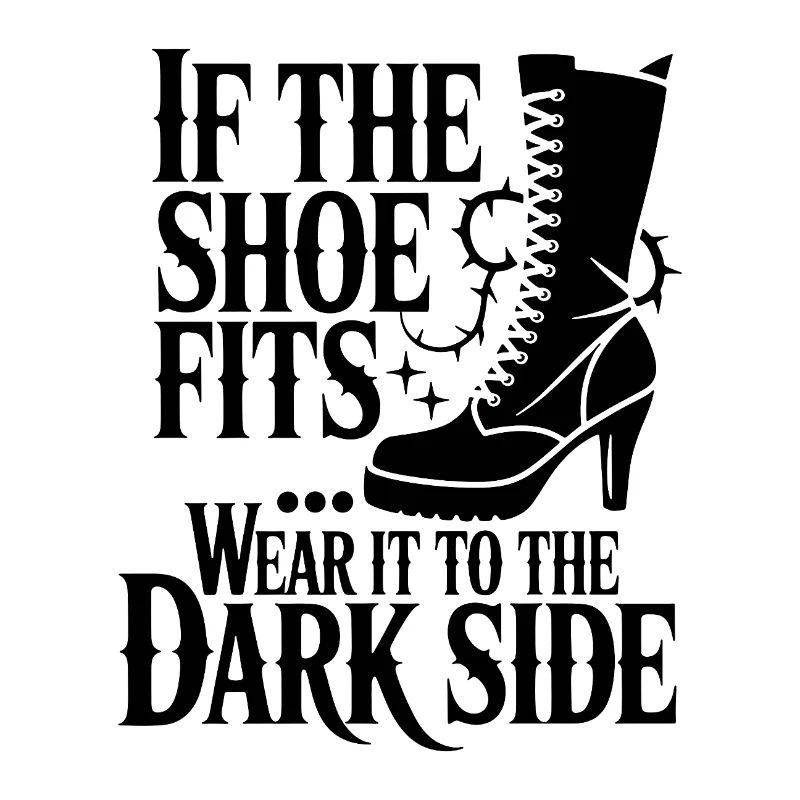 Schuhdesign Dark Side Spruch