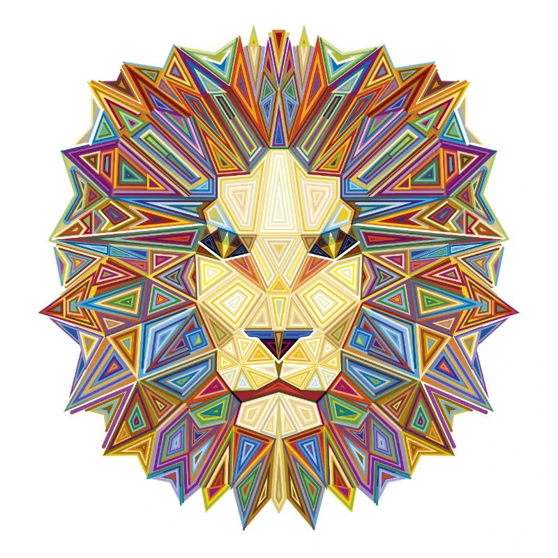 Geometrischer Löwenkopf 