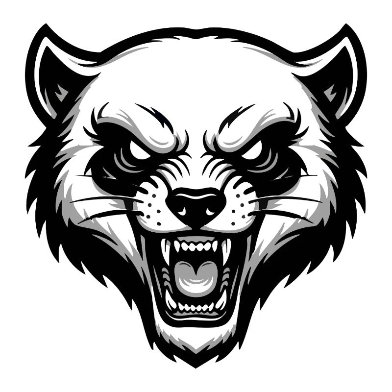 Wild Glutton Wolverine Maskottchen-Logo
