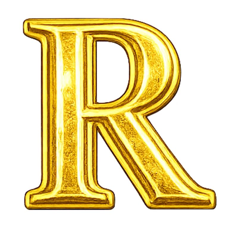 Goldenes Monogramm R