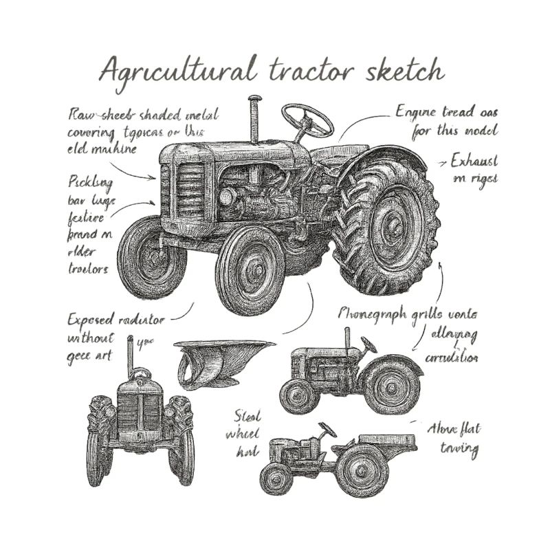 Landwirtschaftlicher Traktor Skizze