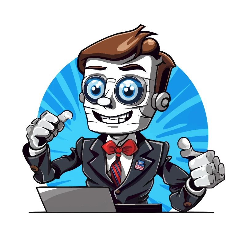 Roboter-Streamer im Anzug