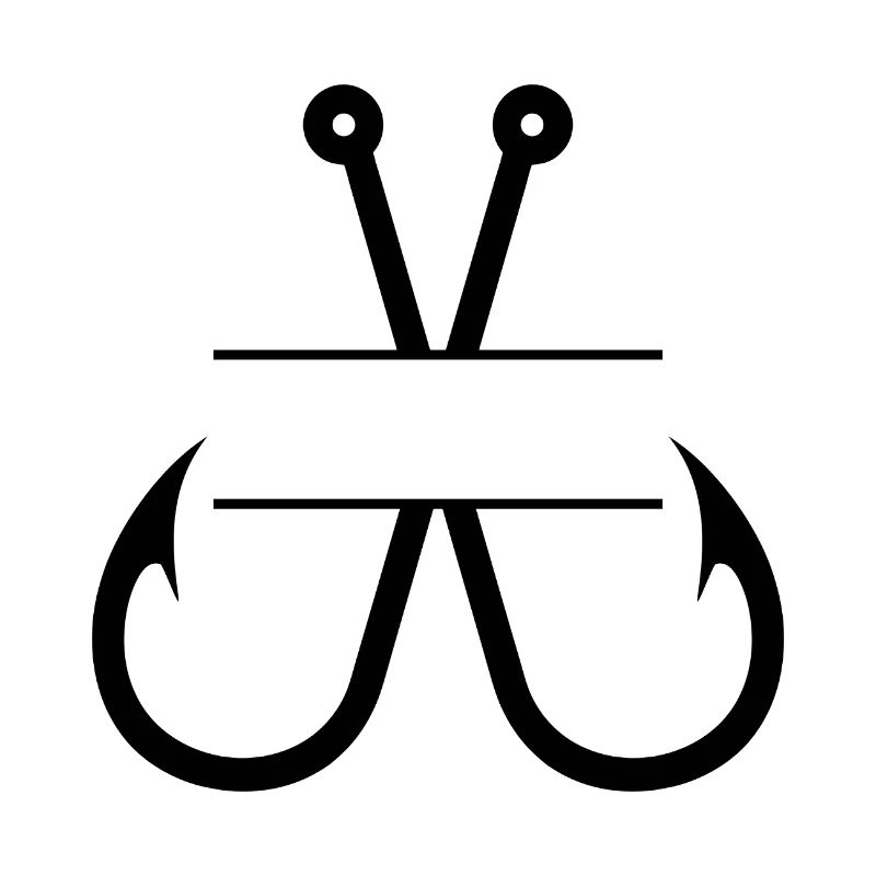 Fischhaken-Name Monogramm