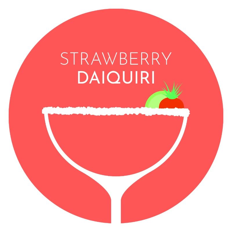 Erdbeer-Daiquiri-Cocktail – Flachfarbiges Design