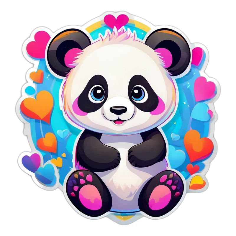 Regenbogenherz-Panda