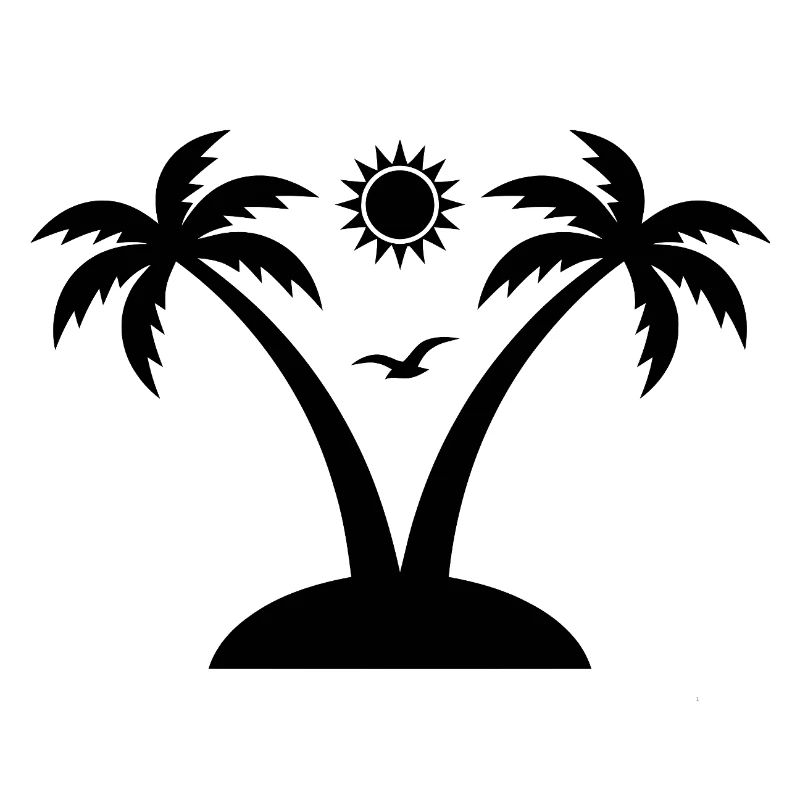 Tropeninsel-Aufkleber – Palmen- und Sonnendesign