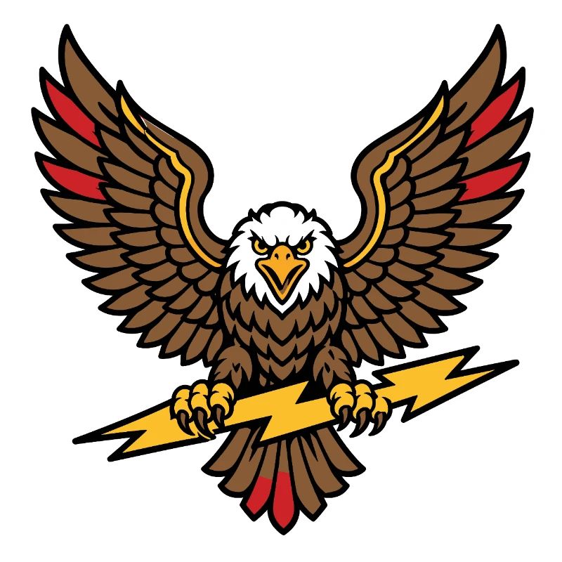 Alter-Schule-Tattoo-Stil Lightning Eagle