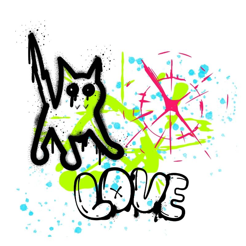 Neon Graffiti Splatter Muster