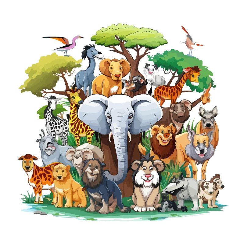 Tierische Waldtiere Collage