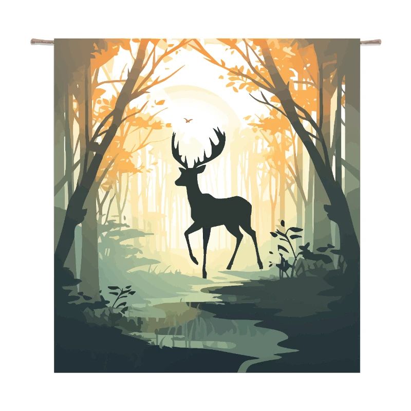 Hirsch im Herbstwald