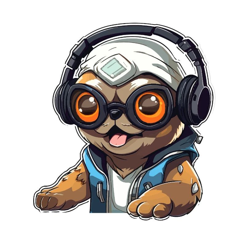 Gamer-Panda mit Headset