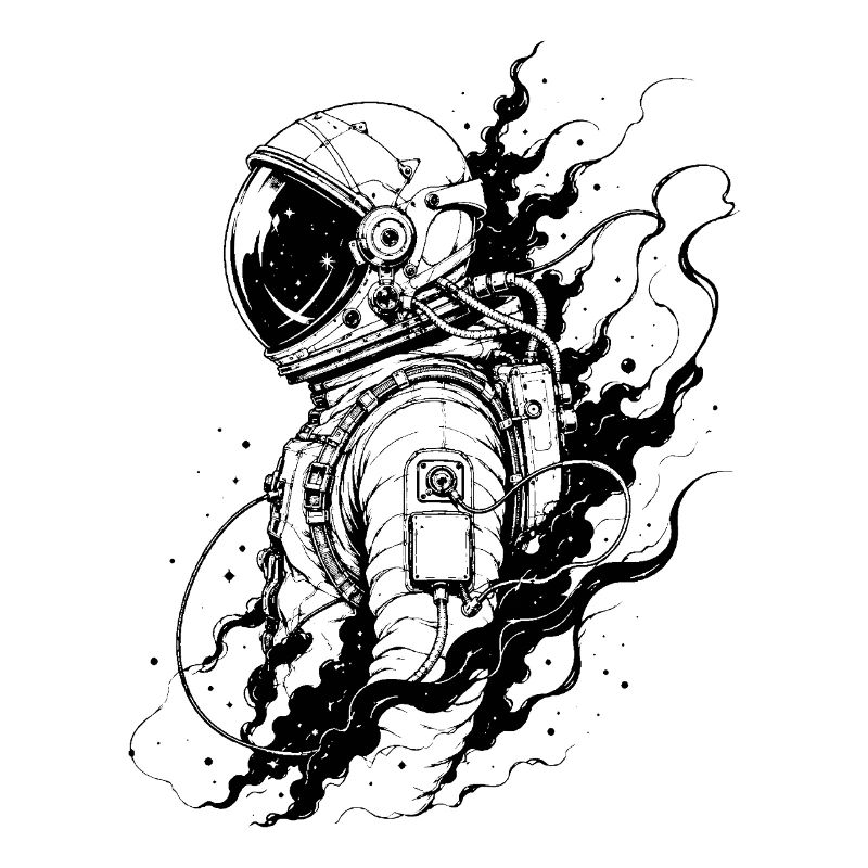 Astronaut between stardust and eternity