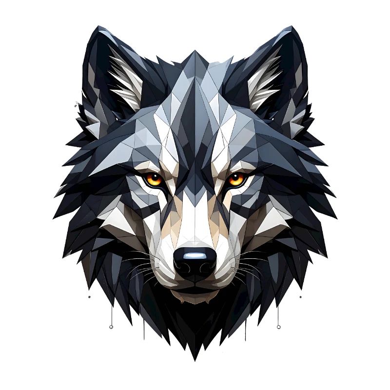 Geometrischer Wolfkopf