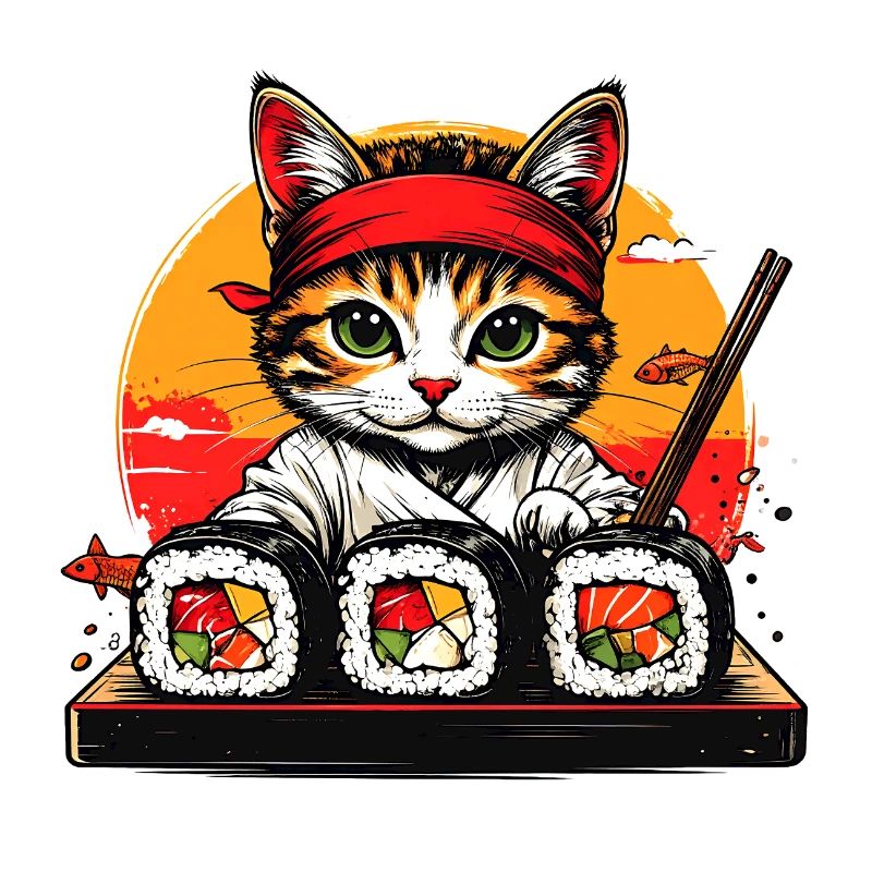 Sushi Katze Kopfband