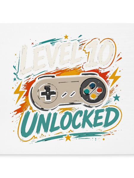 Level 10 freigeschaltetes 10-Jahres-Jubiläums-D-Geschenk