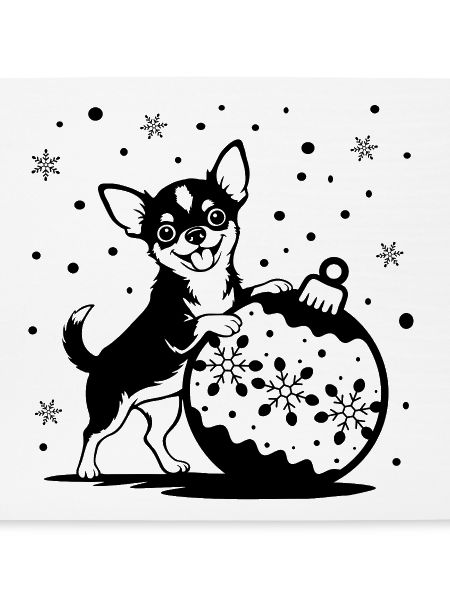 Süßer Weihnachts-Chihuahua mit Kugel