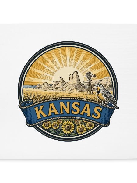 Kansas Sunflower Prairie Retro-Reisegeschenk