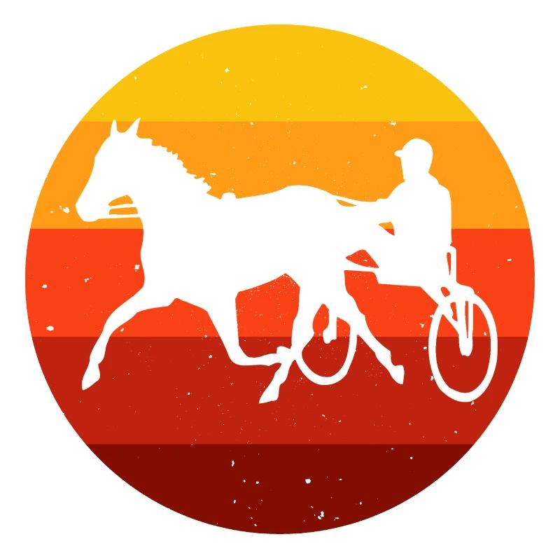 Traber Trabrennen in retro oder vintage Style