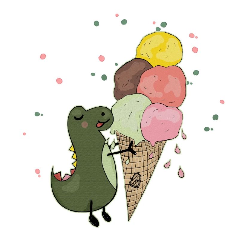 Dino avec crème glacée