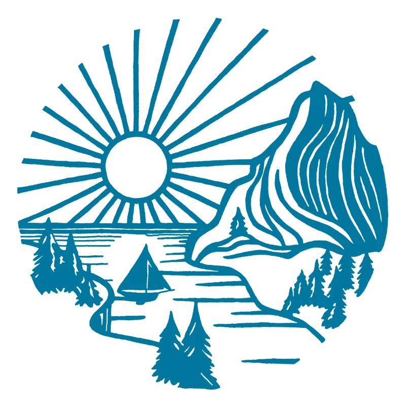 Paysage de vacances (bleu)