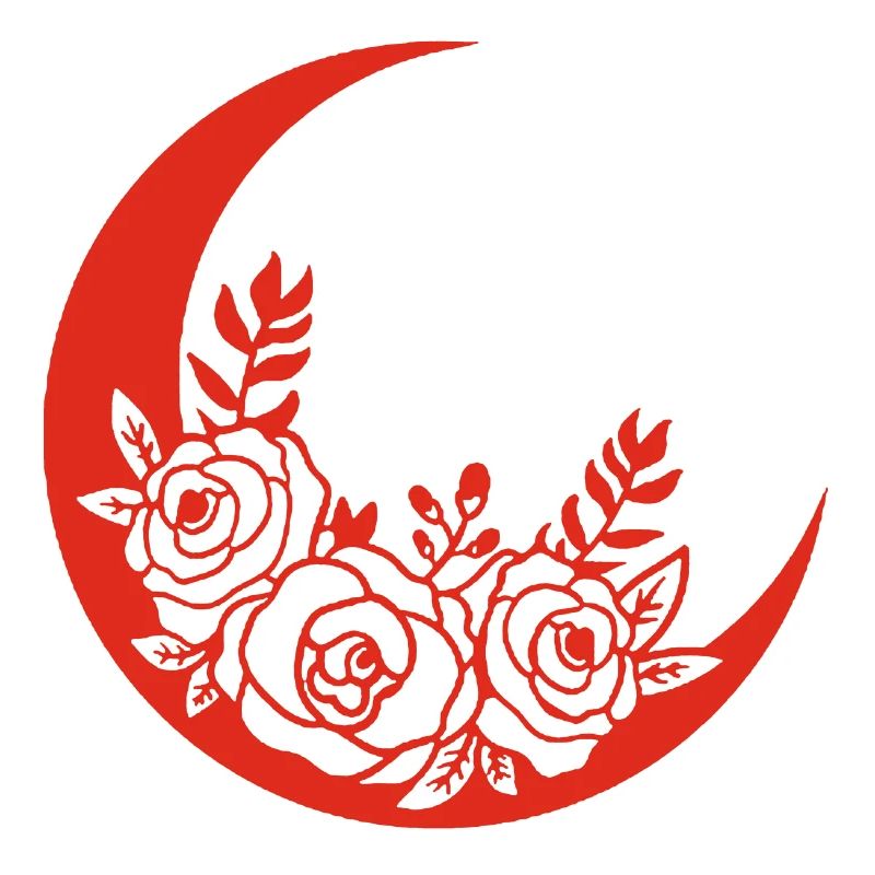 Roter blühender Mond