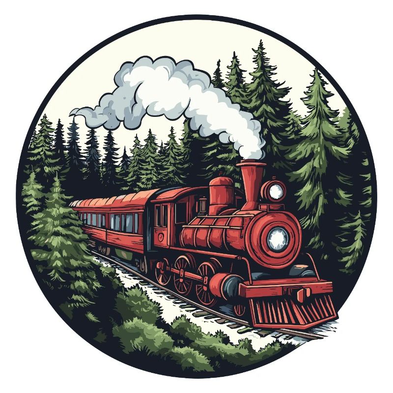 Dampflok im Wald