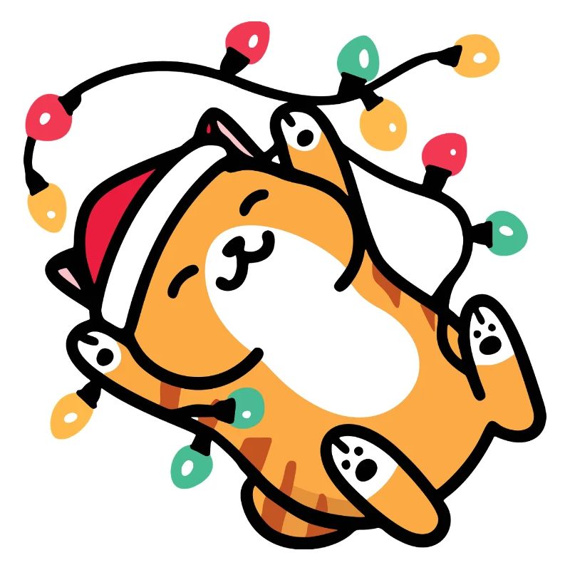 Kawaii Katze Lichterkette Weihnachten