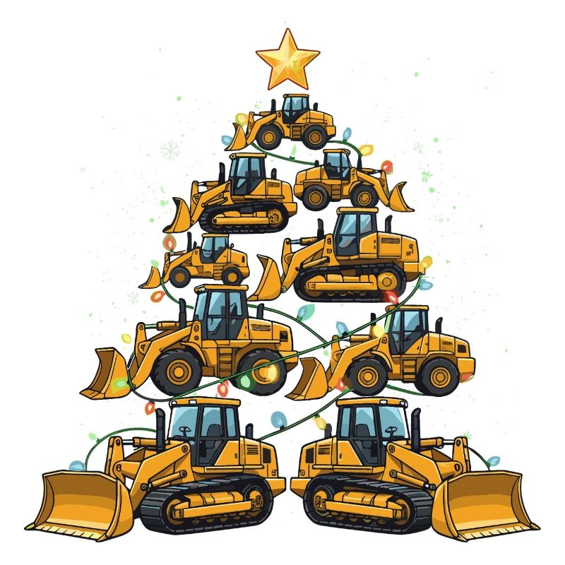 Funny Bulldozer Christmas Tree Gift