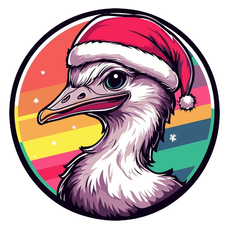 Weihnachtsostrich Neon-Streifen