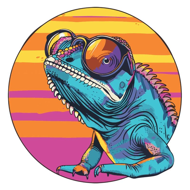 Chameleon with sunglasses
