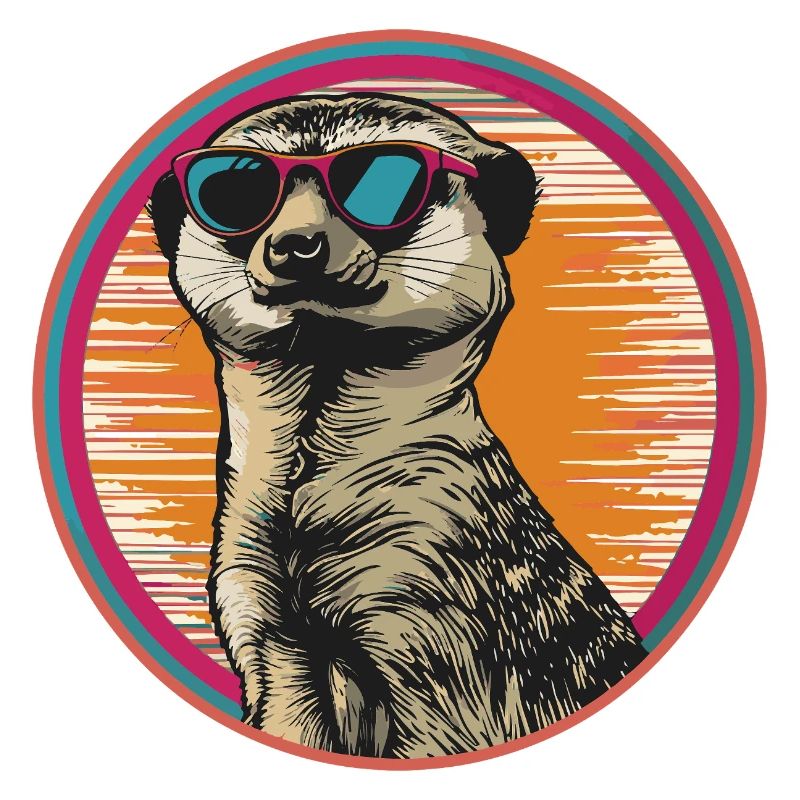 Erdmännchen mit Retro-Sonnenbrille