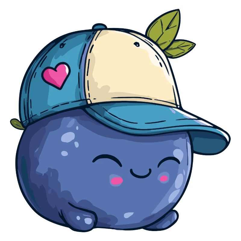Kawaii Blaubeere mit Cap