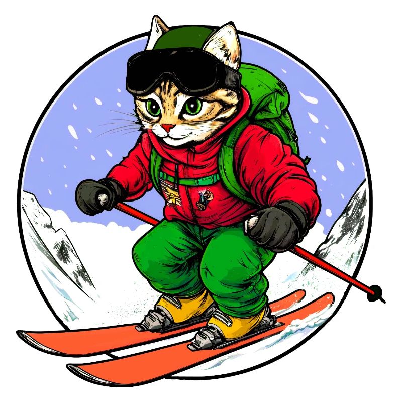 Skifahrer Katze Freeride