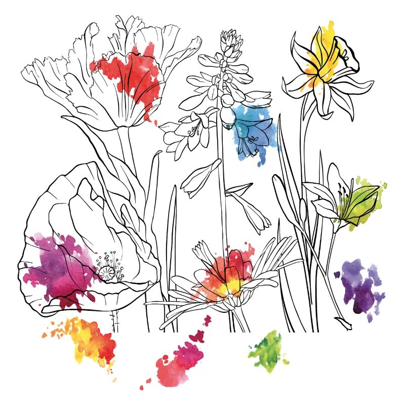 Aquarellblumen