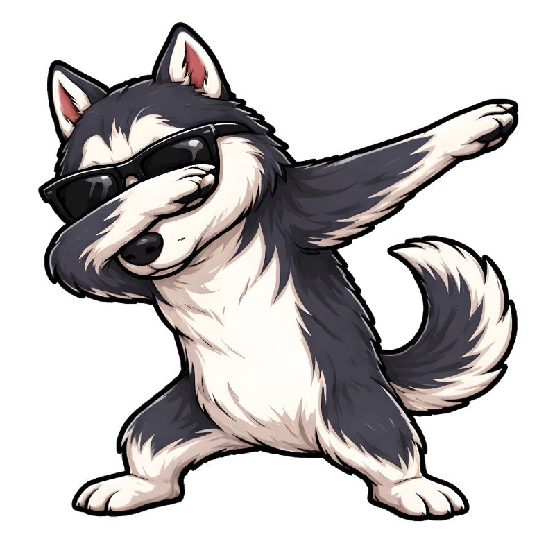 Dabbing Husky