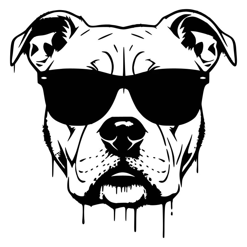 Pitbull Brille Graffiti