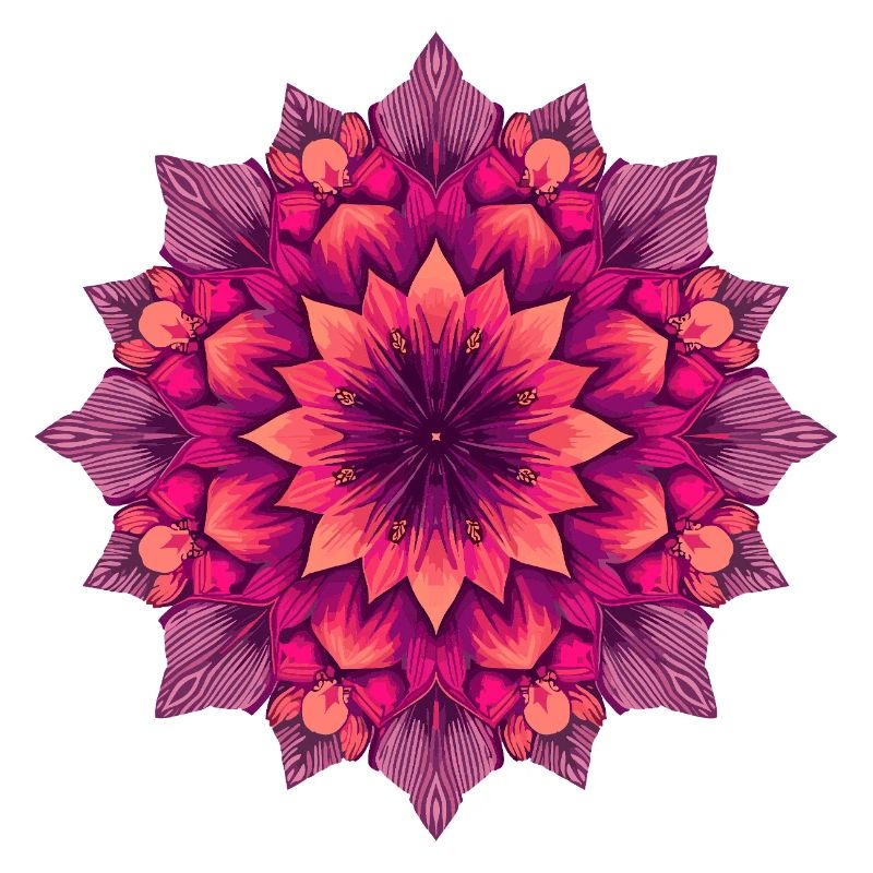 Kaleidoskopische Blütenmandala