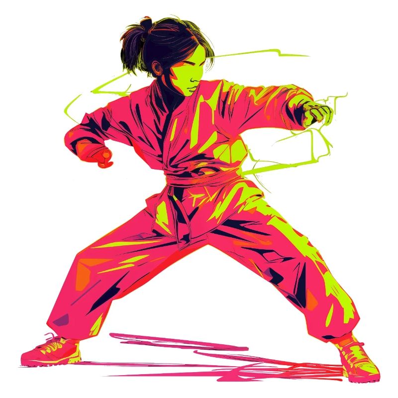 Karate Mädchen Retrowave