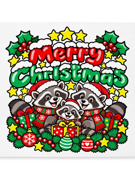 Raccoons Christmas Cheer Trio