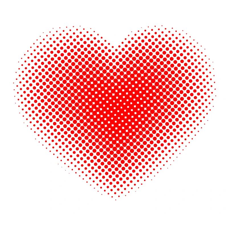 Rotes punkte Herz