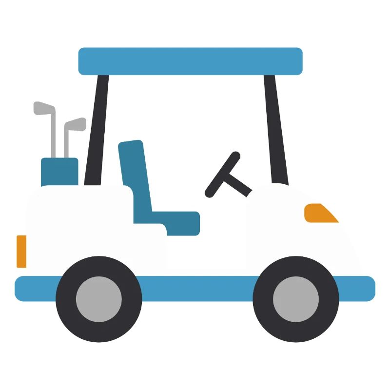 Blue golf cart