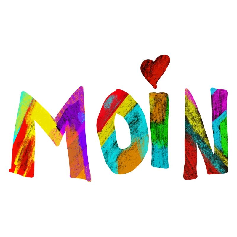 Moin Regenbogen Pinselbuchstaben
