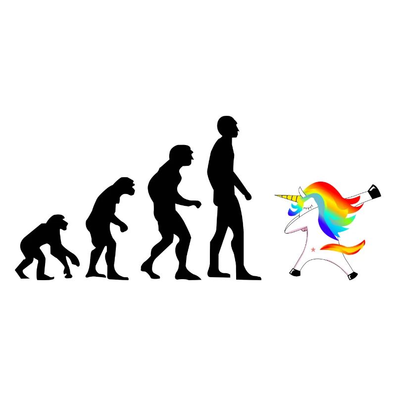 Evolution Dab Dabbing Einhorn Unicorn