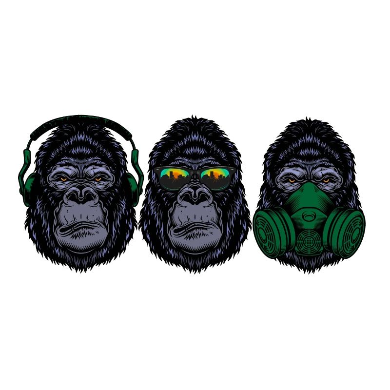 3 Wise Gorillas | Three wise gorillas