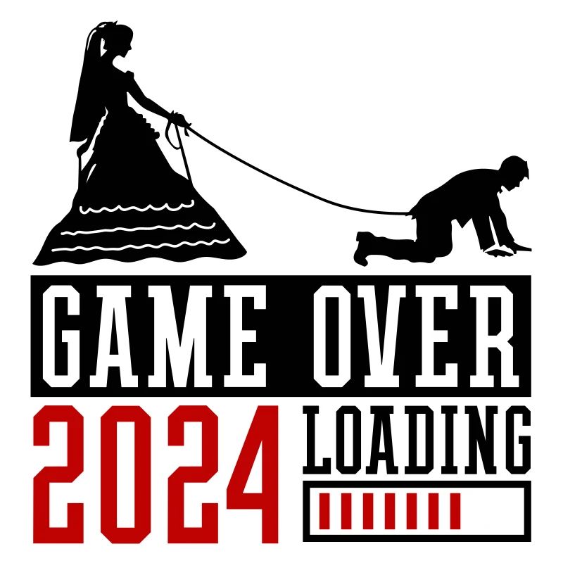 Junggesellenabschied 2024 Game Over Ehepaar